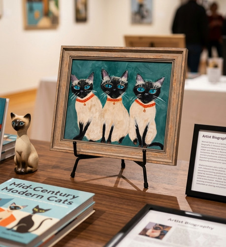 Vintage style siamese - vintage, cats